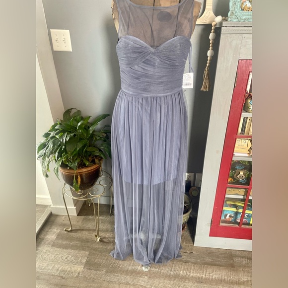 Anthropologie Periwinkle Tulle Maxi Dress Size 6 Formal Gown - Picture 1 of 7